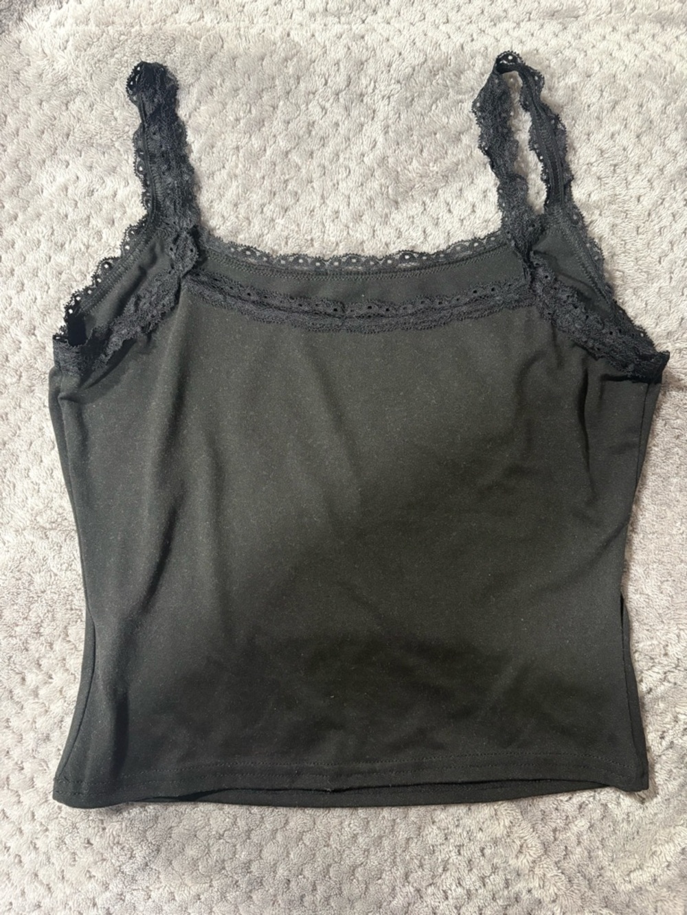 SHEIN Black Lace-Trim Camisole Tank
